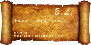 Boczor Lukrécia névjegykártya